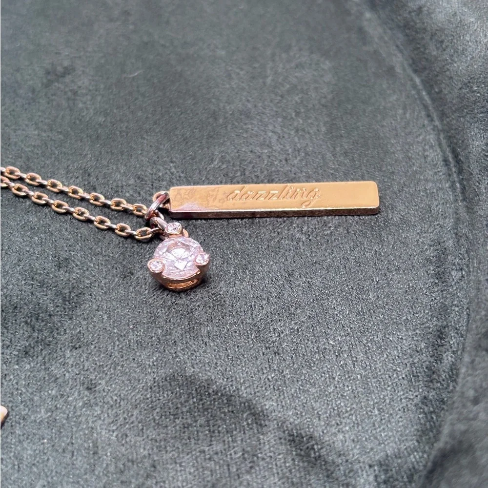 Kate Spade New York April Born to Be Dazzling Gold-Tone Bar Pendant Necklace - Picture 9 of 9